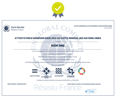 Kem One adhère au pacte mondial des nations unies